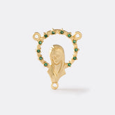 Crucero Virgen Con Circonias Verde