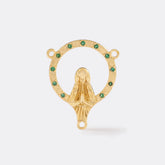 Crucero Virgen Con Circonias Verde