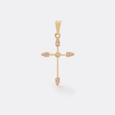 D Cruz Tubular 9 circonias ROSADO