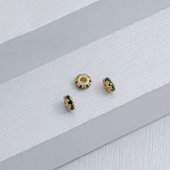 H Rondel circonias x 3 4 mm Negro