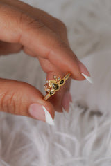 Anillo Green Bloom Ajustable + Empaque