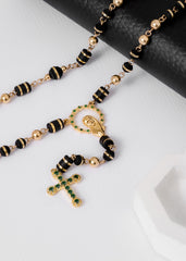 Crucero Virgen Con Circonias Verde