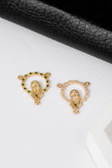 Crucero Virgen Con Circonias Verde