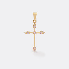 D Cruz  Tubular 9 circonias ROSADO